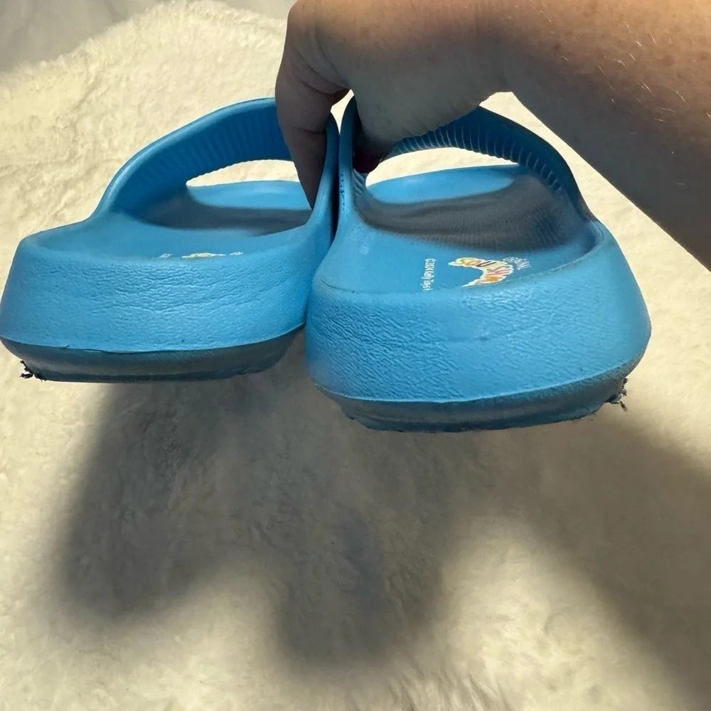 Squishmallow Sandals Slides Pineapple Blue Women’s Size 9/10 EUC Cute Fun Kitsch